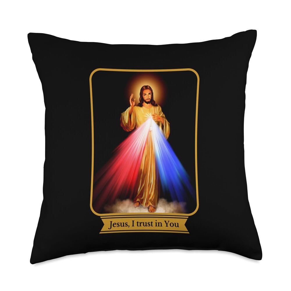 6517 Divine Mercy Jesus I Trust In You Catholic Throw Pillow